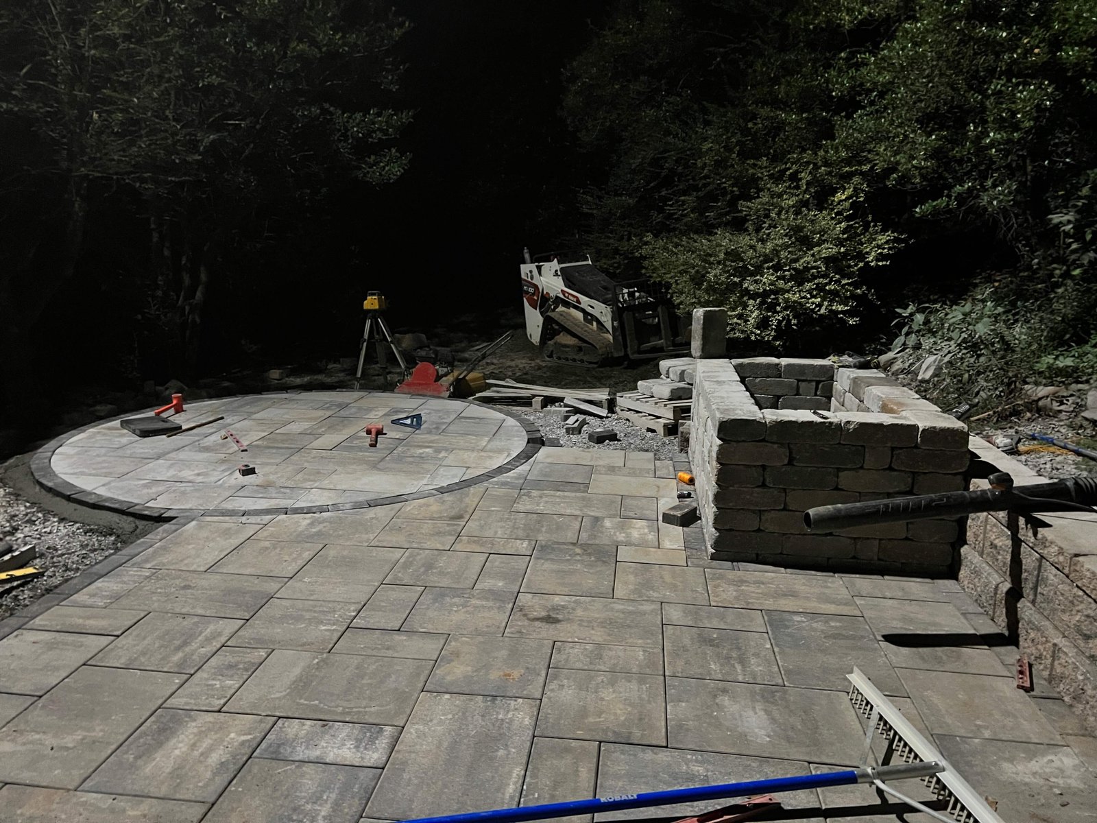 Circular paver patio installation Morganton NC