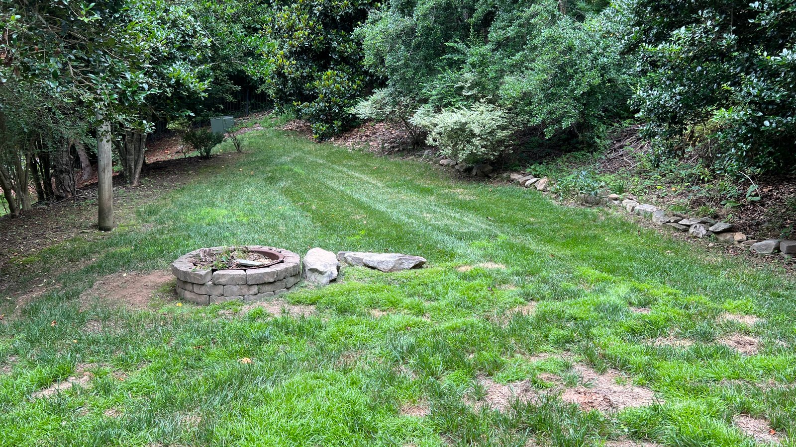 Before fire pit and hardscape installation Morganton NC
