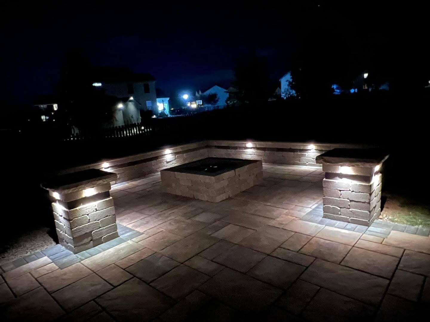 Outdoor lighting hardscape Western NC