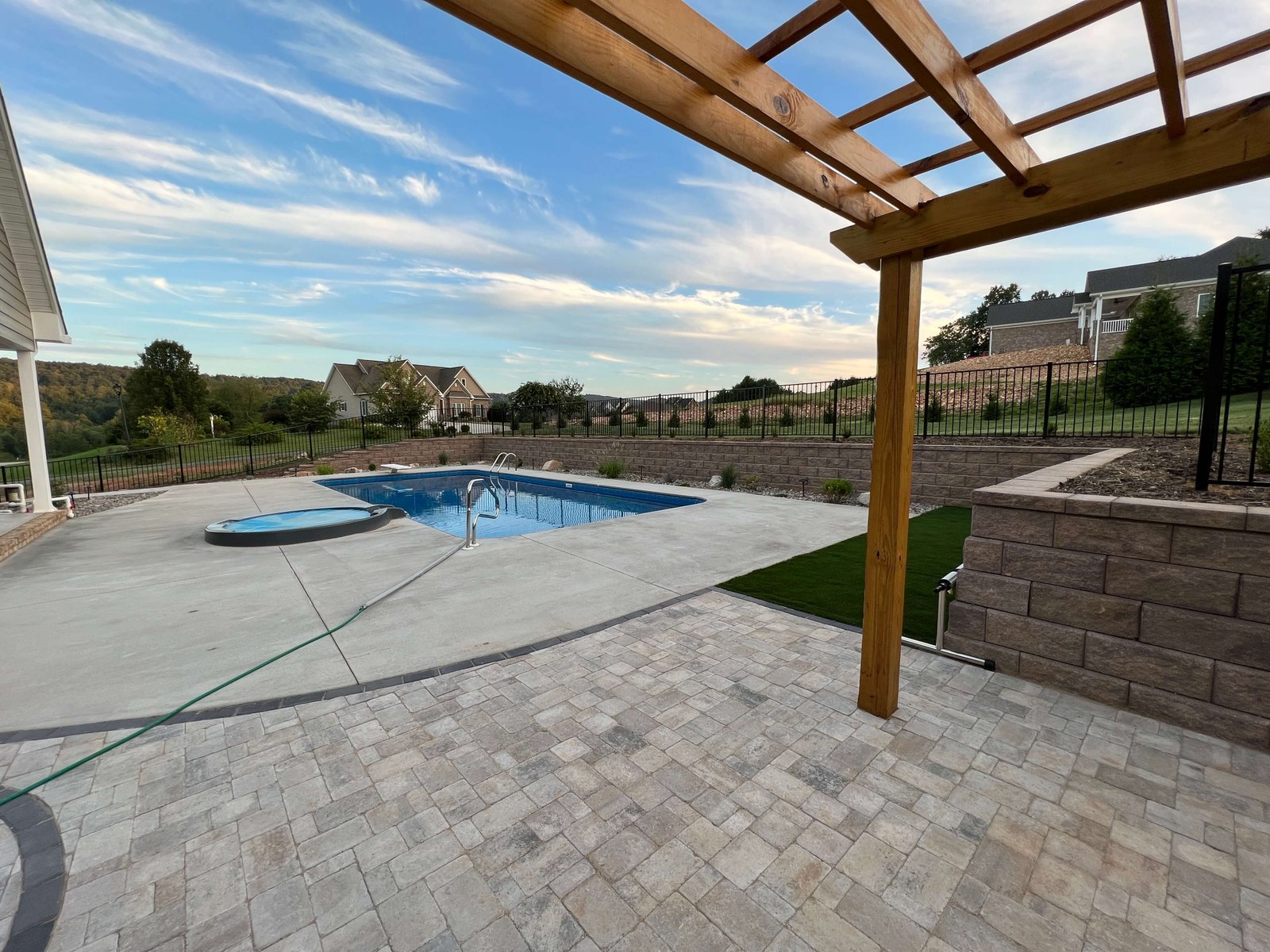 Pool pergola and paver patio Western NC