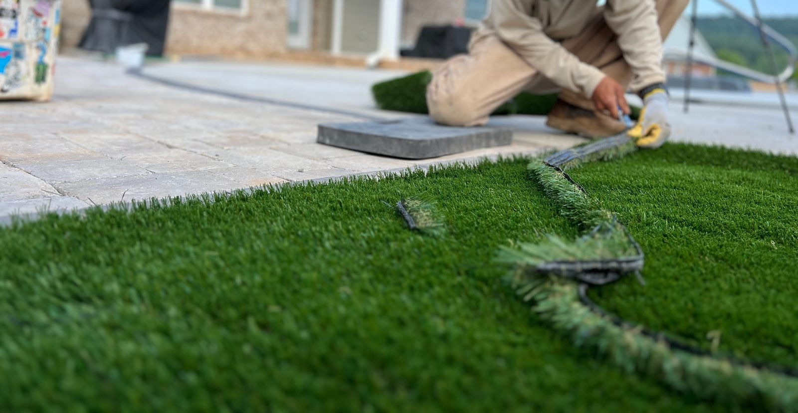 Artificial turf installation detail Western NC